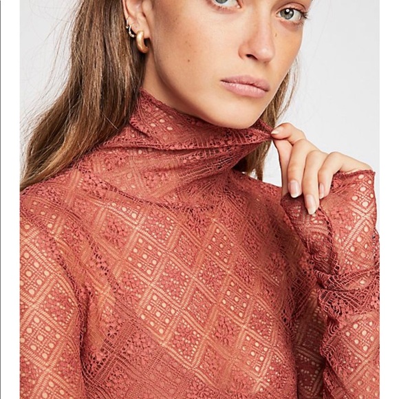 NWT Free People sheer mesh lace layering top - Picture 5 of 8